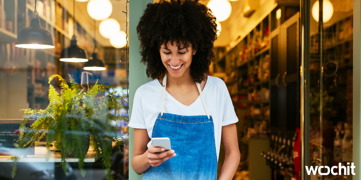 woman checking her phone